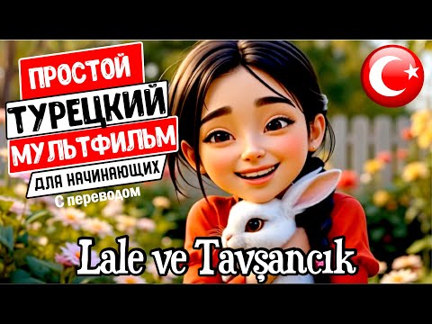 Видео: Простой турецкий мультик Лале и кролик с переводом. Развиваем турецкий язык на слух, для начинающих