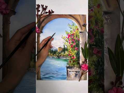 Видео: Акварельная картина "Озеро Комо" #gorbacheva_lessons #акварель #art #watercolor #painting #수채화