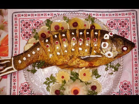 Видео: Толстолобик запечённый целиком / Товстолобик запечений в духовці / Рыбные блюда