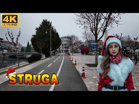 Видео: STRUGA, Macedonia (winter 2024-2025) ❄️ 【4K WALK TOUR】 🎄 Зимска Прошетка низ СТРУГА, Македонија
