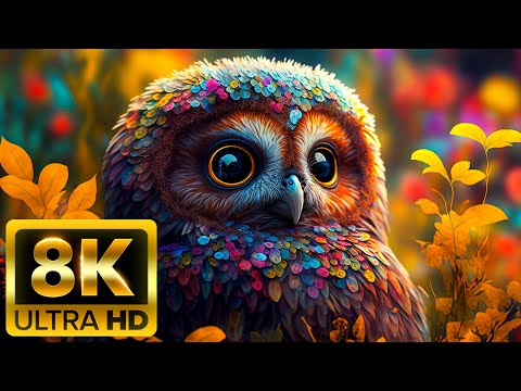 Видео: Легендарные животные - 8K (60 кадров в секунду) Ultra HD - со звуками природы (красочно динамичным)