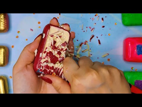 Видео: ASMR/ Хруст и резка  цветного, крашенного мыла №13/ Crunching and cutting colored, dyed soap № 13