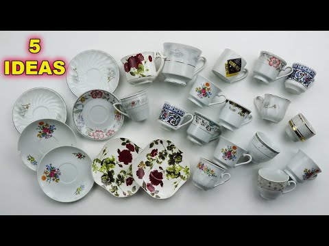 Видео: Удивительная переработка старых, разбитых, потерянных чашек! 5 супер идей!