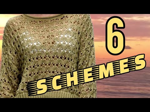 Видео: Шесть красивых свитеров со схемами узоров. Six beautiful sweaters with pattern diagrams.