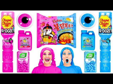 Видео: Розовая Еда vs Голубая Еда Челлендж | Кухонные Лайфхаки и Хитрости от PaRaRa Challenge