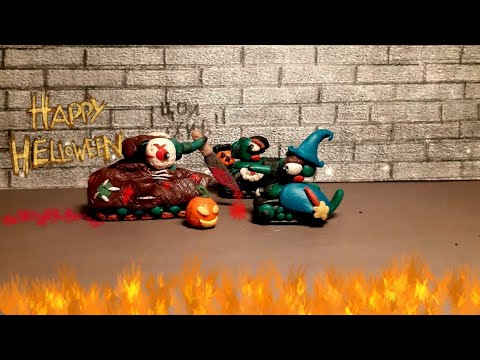 Видео: Выжить в Хэлоуинскую ночь - мультики про танки из пластилина 