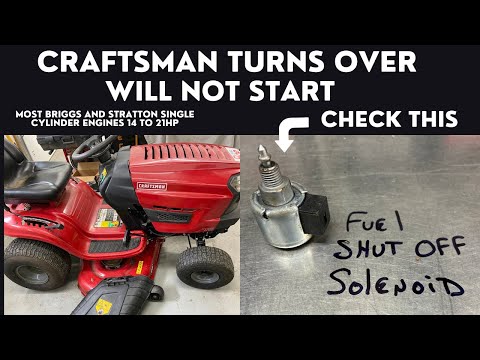 Видео: Трактор Craftsman не заводится. Он крутится, но не заводится.