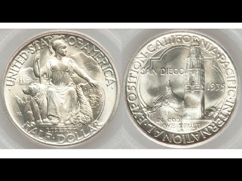Видео: 1935-1936 San Diego half dollar/ 50 центов США Сан Диего