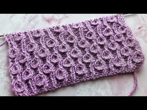 Видео: Эффектный узор спицами Барашки / Завитушки / Beautiful knitting pattern