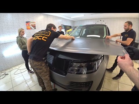 Видео: Серая матовая пленка на новый Range Rover Autobiography!