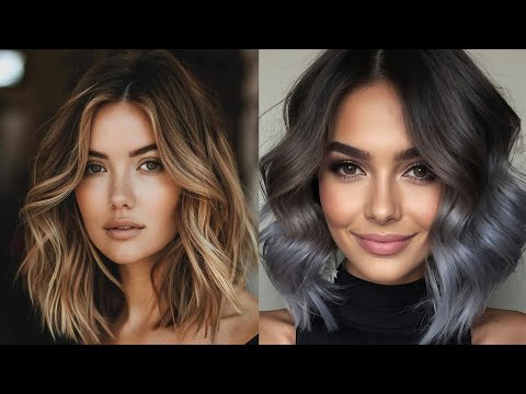 Видео: Преображение волос. Неровные слои. Стрижка боб длиной до плеч. Вдохновляет на яркие тенденции цве...