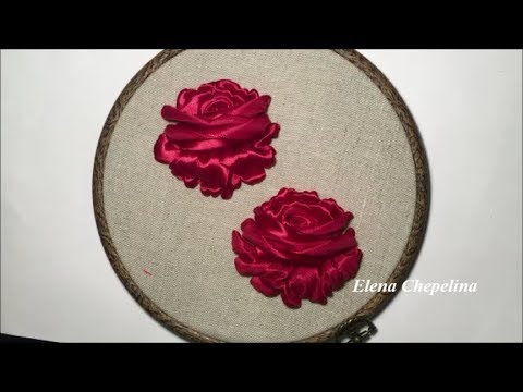 Видео: Роза вышитая лентами  /  Rose embroidered with ribbons