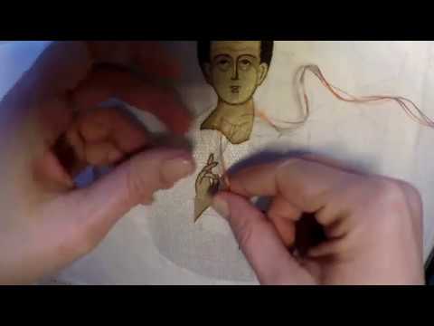 Видео: Как вышивать икону. Вышивка одеяния. Вышивка шелком. Часть 2.