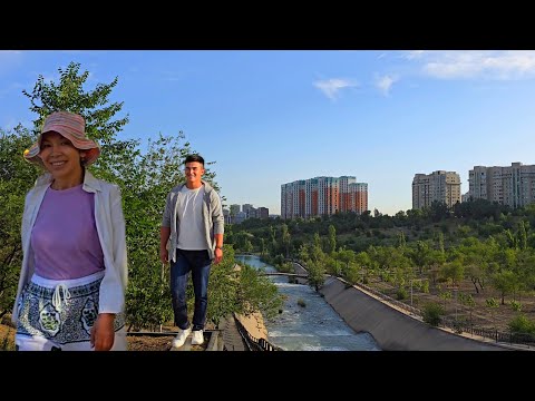 Видео: В Алматы от Абая вниз по речке до Сайрана прогулка без слов #walkingtour