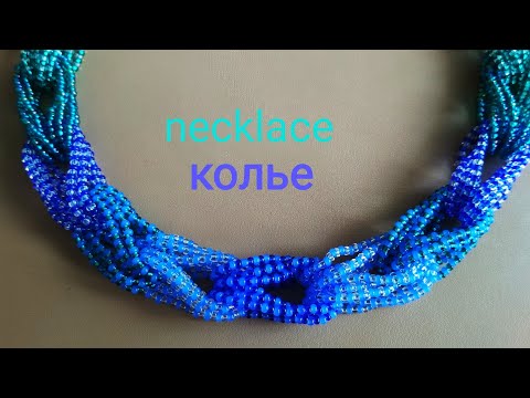 Видео: Колье из бисера. Necklace