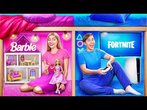 Видео: Мальчики VS Девочки Невероятное Преображение Комнаты | Секретные Домики под Кроватью Multi DO Girls