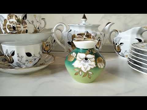 Видео: Долгожданный ролик. Сервиз Золотая роза и чайник Карл Тильш.