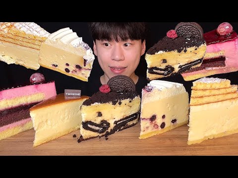 Видео: SUB) Шоу поедания чизкейков с корейским десертом│Korean dessert cheesecake mukbang asmr