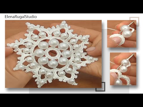 Видео: Снежинка с бусинками Урок 19