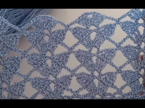 Видео: Голубой ВЕРТИКАЛЬНЫЙ узор  ,  crochet beautiful pattern , вязание КРЮЧКОМ (узор №192)