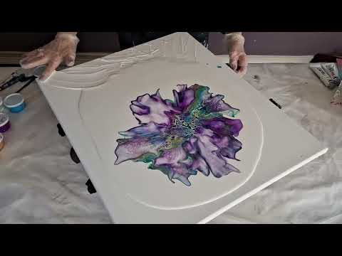Видео: 382 Большие красивые цветы 20×24 с негативным пространством ~ обязательно к просмотру акриловые к...