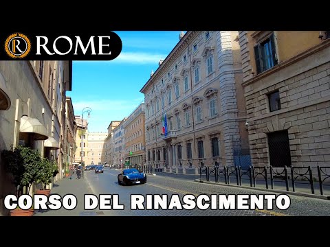 Видео: Виртуальный тур по Риму (4K) ➧ Corso del Rinascimento ➧ с субтитрами