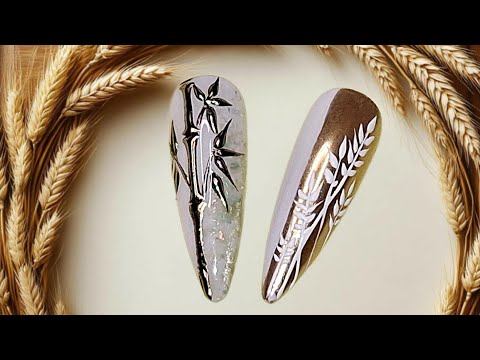 Видео: Нежный осенний нейл-арт с втиркой. МК/Delicate autumn nail art with pigment. Nail tutorial.