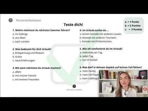 Видео: Тест на личността - Persönlichkeitstest - A1-A2 Немски език 🇩🇪 Deutsch Academy