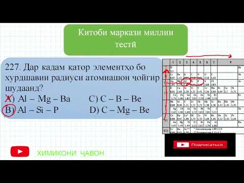 Видео: МАРКАЗИ МИЛЛИ ТЕСТӢ. (СУБТЕСТИ ХИМИЯ). МАСЪАЛАҲОИ 222 - 231