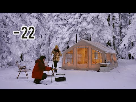 Видео: СНЕЖНЫЙ ЛАГЕРЬ В ДОМАШНЕМ КОМФОРТЕ ПРИ -22 ГРАДУСАХ