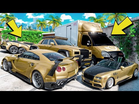 Видео: УГНАЛ КУЧУ ЗОЛОТЫХ ЧИТ ТАЧЕК И ОГРОМНЫЙ МОНСТР ТРАК У МАЖОРА ЗА 180 СЕК! БИТВА ВОРОВ В ГТА 5 ОНЛАЙН!