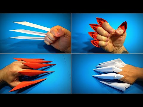Видео: Когти оригами | Как сделать бумажные когти на Хэллоуин. Когти Росомахи