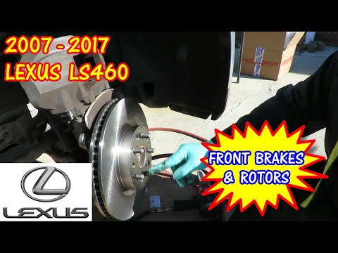 Видео: Замена передних тормозных колодок и роторов Lexus LS460 2007-2017