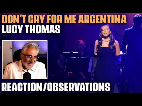 Видео: «Don't Cry For Me Argentina» (Эвита) Люси Томас, реакция/наблюдения музыканта/продюсера