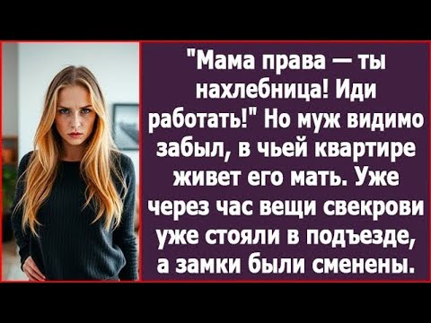 Видео: "Мама права — ты нахлебница! Иди работать!" Но муж видимо забыл, в чьей квартире живет его мать