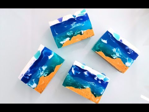 Видео: "Море" мыло под нарезку из готовой мыльной основы | Melt and pour soap