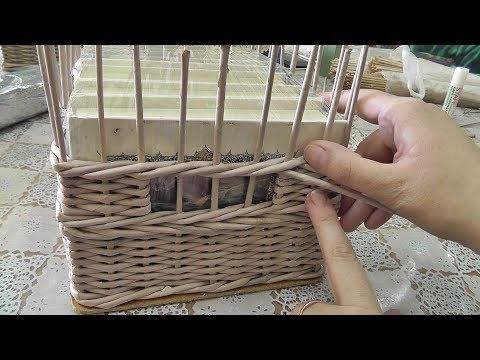 Видео: Ручки для короба ситцевым плетением из газетных трубочек