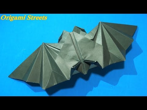 Видео: Как сделать летучую мышь на хэллоуин из бумаги. Оригами летучая мышь. Origami bat.