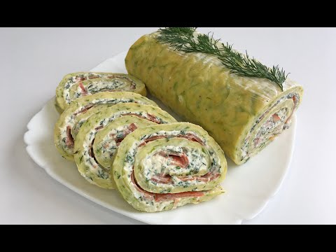 Видео: Потрясающий КАБАЧКОВЫЙ РУЛЕТ Очень Вкусная Закуска! / Рулет из Кабачков на Праздник / Zucchini Roll