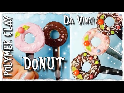 Видео: Пончик из полимерной глины | как слепить пончик | ложка с пончиком