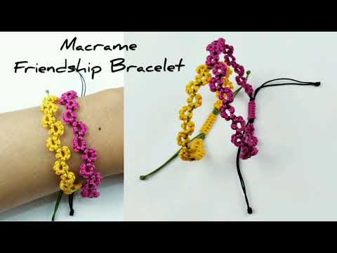 Видео: Учебное пособие по браслету дружбы макраме | Цветочный узор зигзаг @Kreasi Erny