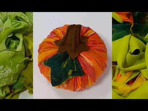 Видео: Яркая декоративная тыква из самых мелких лоскутков. Сшейте ее вместе со мной. Вариант 1