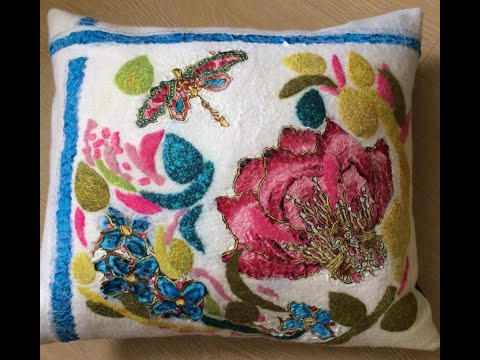 Видео: Наволочка для подушки. Валяние из шерсти. Мастер класс. Felting