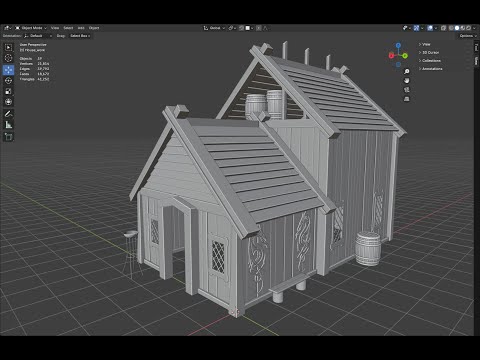 Видео: Моделирую дом викинга Часть 1 Vladimir 3D - Artist