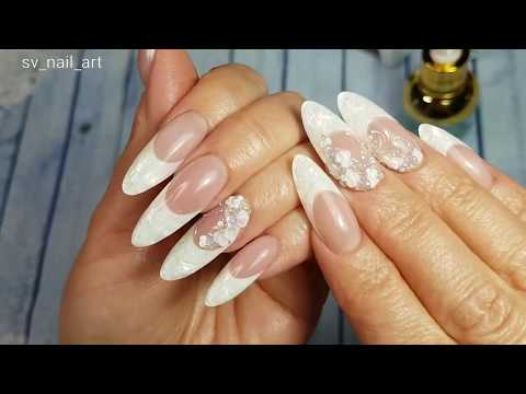 Видео: Ногти с секретиком!/Наращивание с выкладным френчем, аквариумный дизайн./Лепка на ногтях.