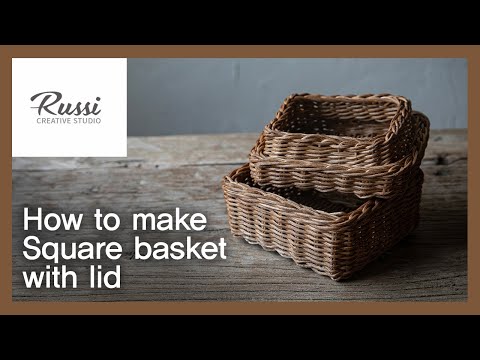 Видео: Изготовление квадратной корзины из ротанга [поделка из ротанга] хобби 127: плетеная поделка, трость