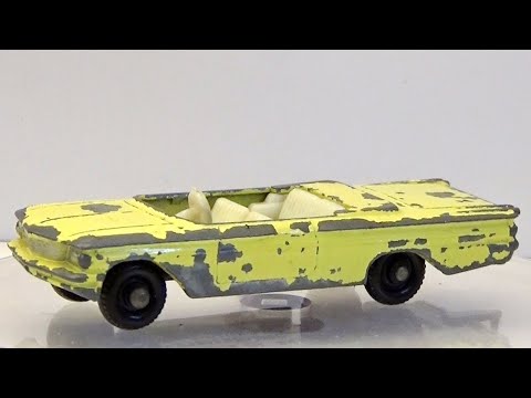 Видео: Matchbox  Реставрация Pontiac Convertible нет. 39. Литой автомобиль. Изготовление стекла
