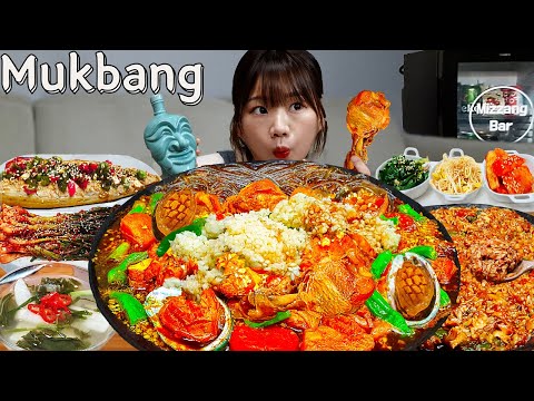 Видео: Sub)Real Mukbang- Тушеная курица из морского ушка 🍗 Лапша 🍜 Жареный рис 🥘 ASMR КОРЕЙСКАЯ ЕДА