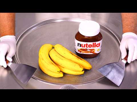 Видео: АСМР | Как приготовить роллы с бананом и нутеллой? | Сытно и вкусно (без разговоров)