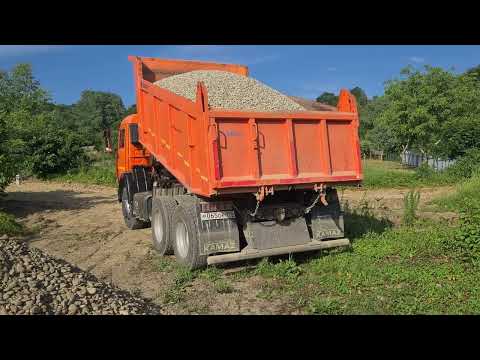 Видео: КАМАЗ разгрузка ЩЕБНЯ